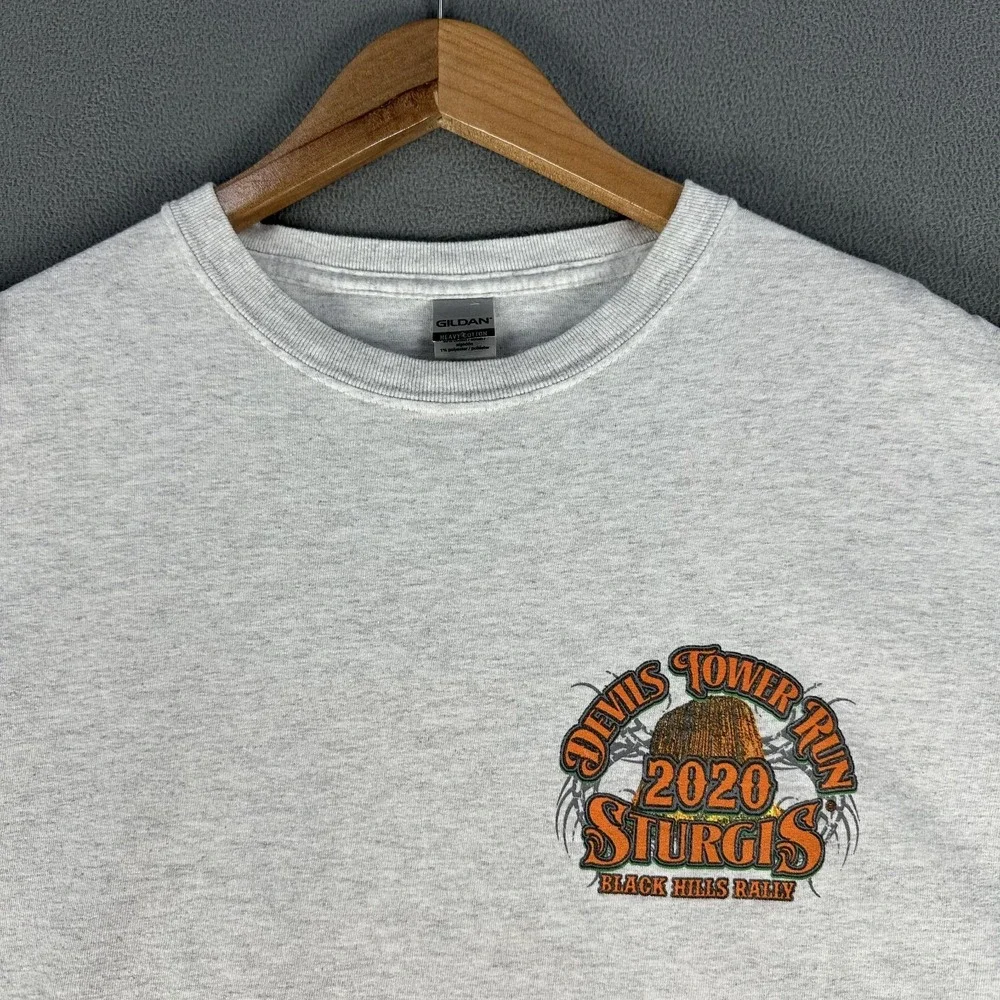 Sturgis Shirt Mens 2XL Grey Devils Tower Run Black Hills Rally Bald Eagle Biker - Picture 3 of 7